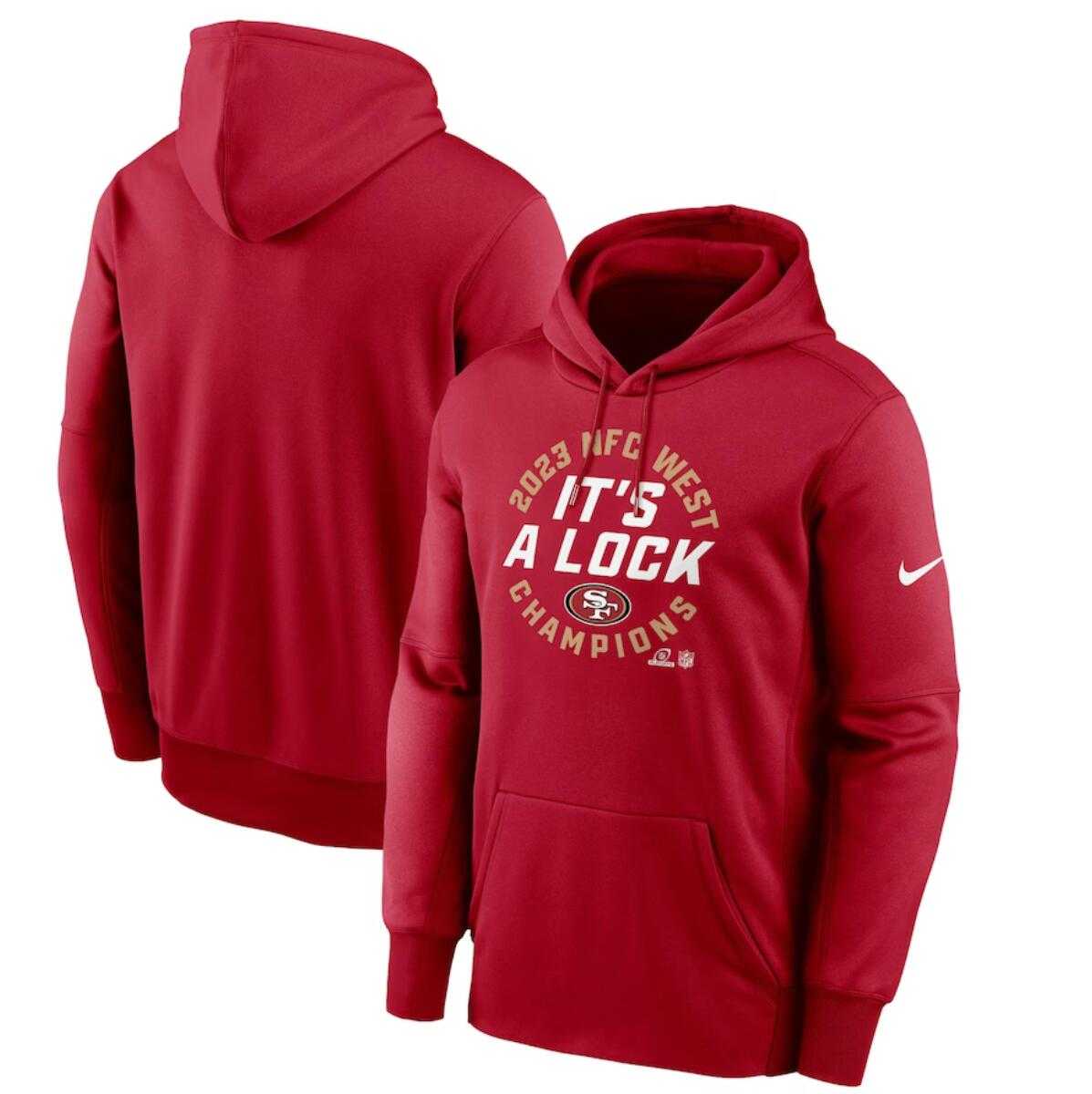 Men's San Francisco 49ers Scarlet 2023 NFC West Division Champions Locker Room Trophy Collection Pullover Hoodie,We sell and wholesale Men's San Francisco 49ers Scarlet 2023 NFC West Division Champions Locker Room Trophy Collection Pullover Hoodie on line form chian!